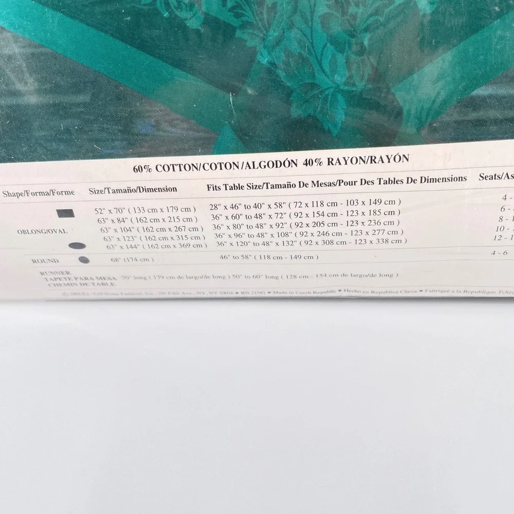 Kemp & Beatley Vienna Damask White Tablecloth 63x104 Oblong Cotton Rayon